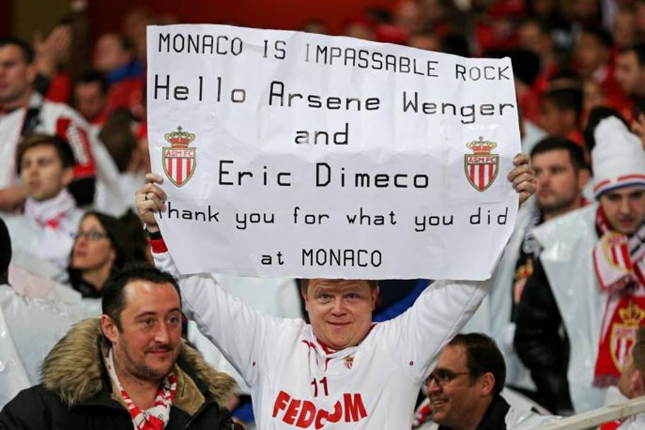 I tifosi del Monaco non mancano di ringraziare Arsene Wenger, che nel Principato ha vinto un campionato francese. Getty